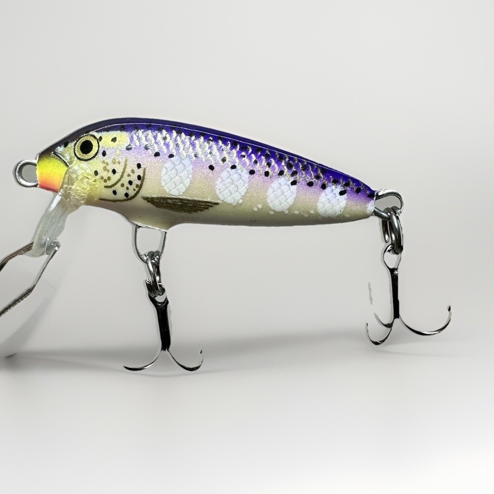 Rapala Floating Minnow Crankbait Purple Silver Fishing Lure 2"